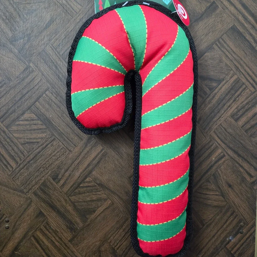 KONG Ballistic Candy Cane‎ Dog Toy Holiday Squeaky Durable Ripstop M/L NWT